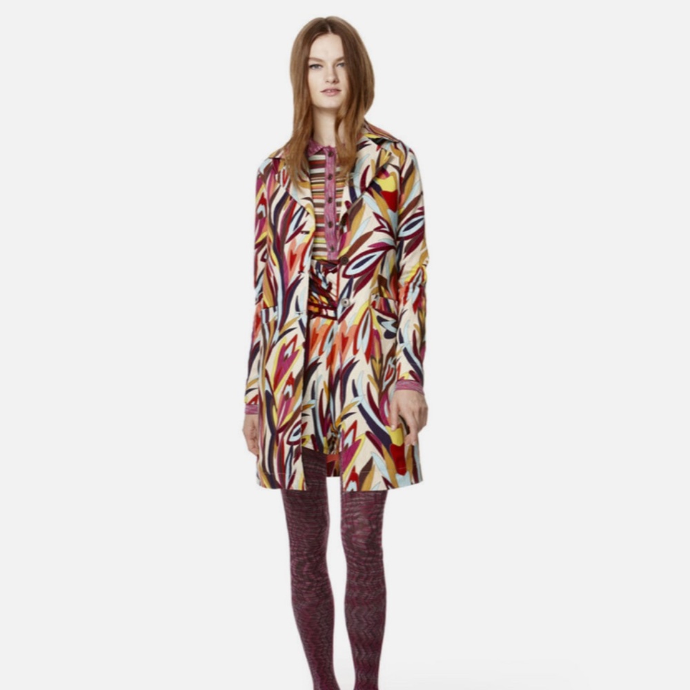 NWT Missoni for Target Colorful Iconic ZigZag Trench Coat Cotton Spring Easter S